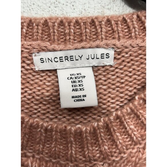 Sincerely Jules Sweater Vest Women’s XS Mauve Pink Sleeveless Cable Knit Chunky - Picture 3 of 4